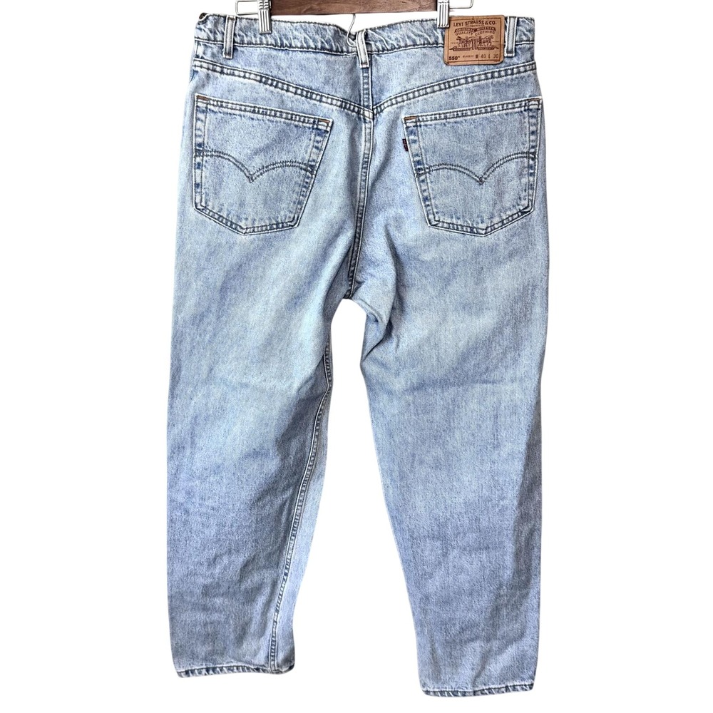 Levi's 550 Jeans Men's 40x30 VTG Made In USA Relaxed Fit Tapered Leg Light Blue - Picture 2 of 8